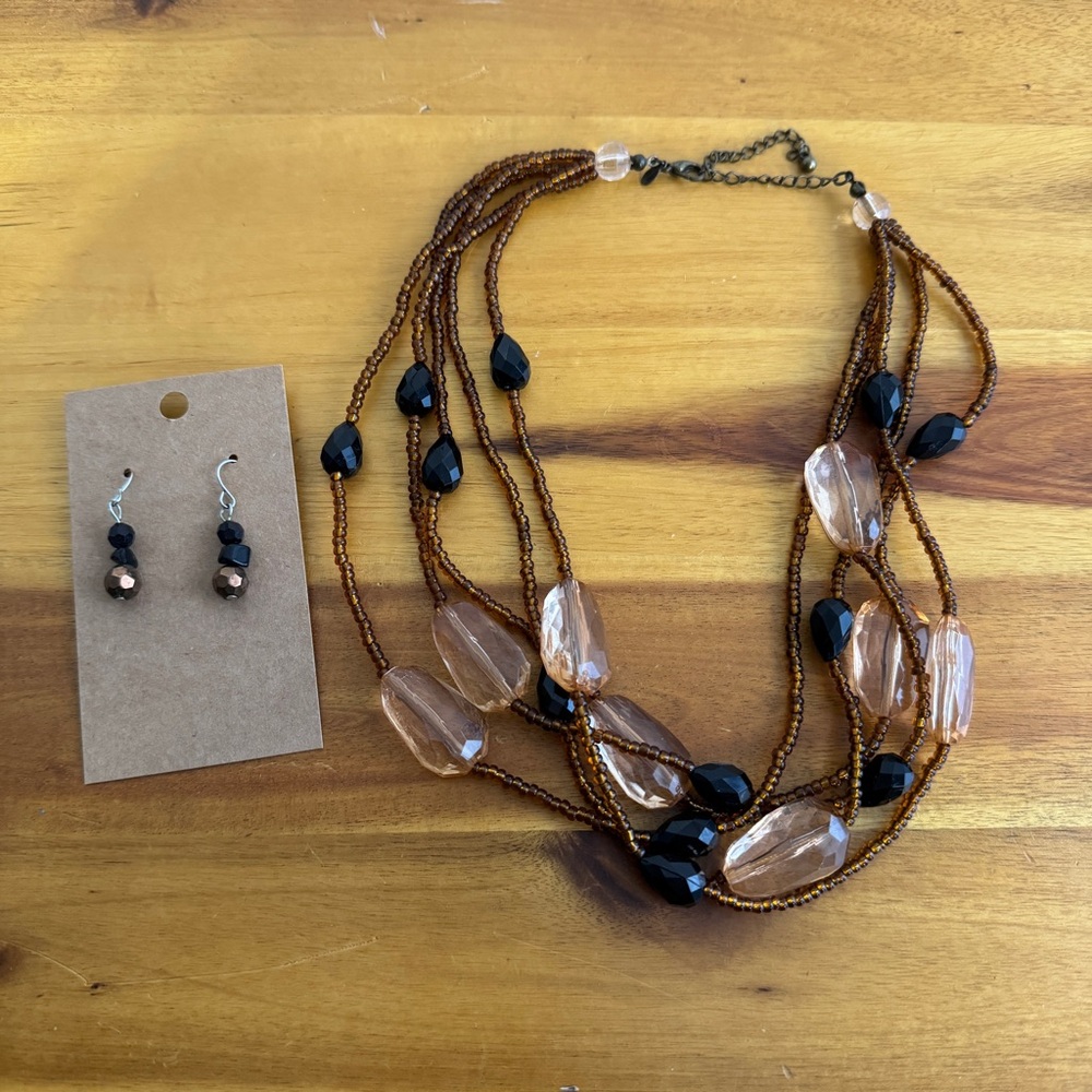 Premier Designs PD Debut multi strand necklace and earrings